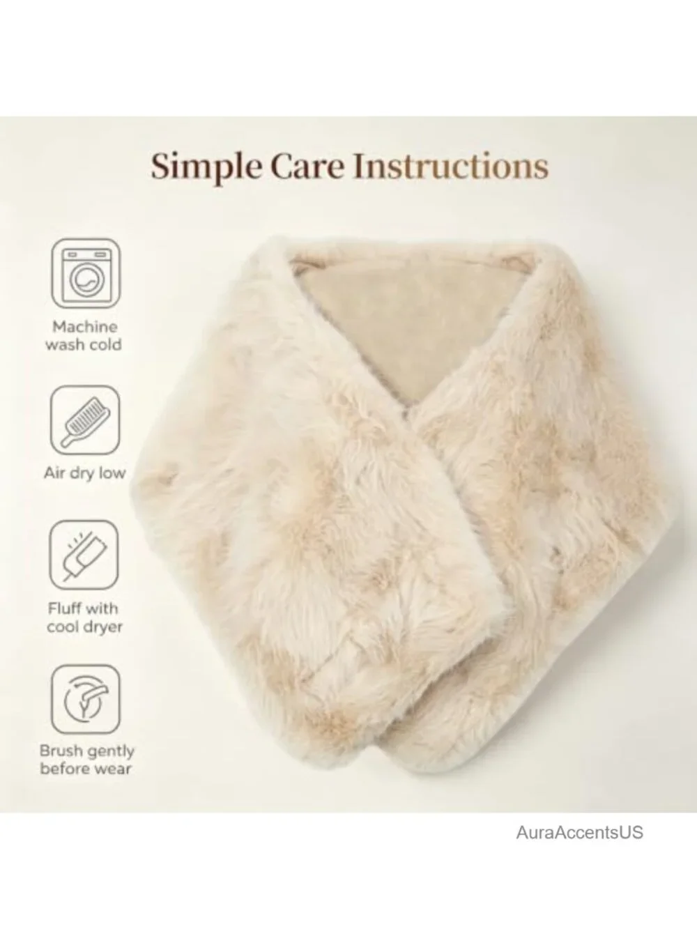 Faux Fur Shawl Wrap for Women Winter Stole Scarf